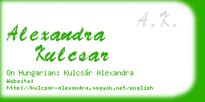 alexandra kulcsar business card