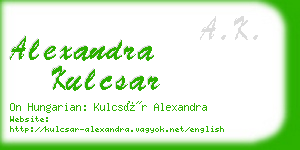 alexandra kulcsar business card